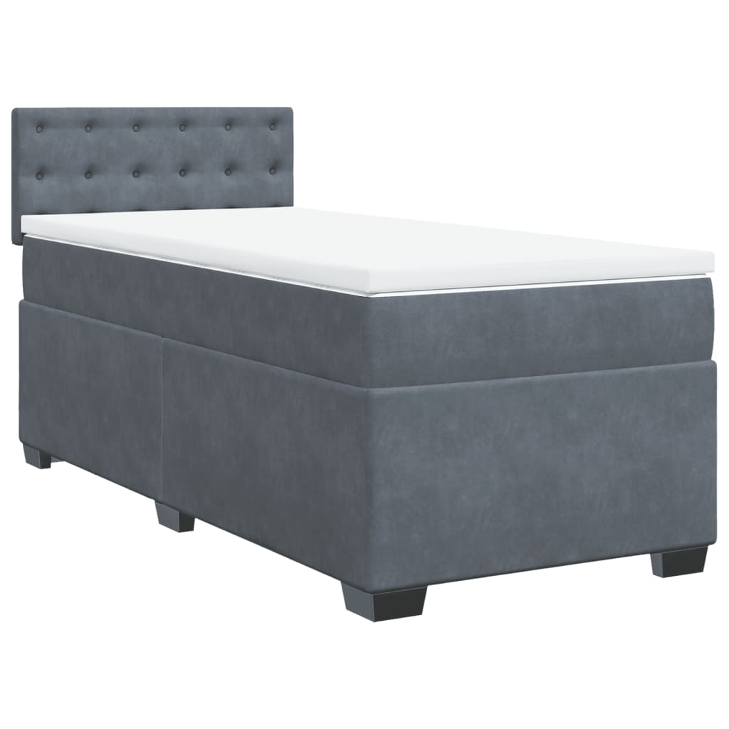 Sommier à lattes de lit et matelas Gris foncé 90x190 cm Velours - XIOS
