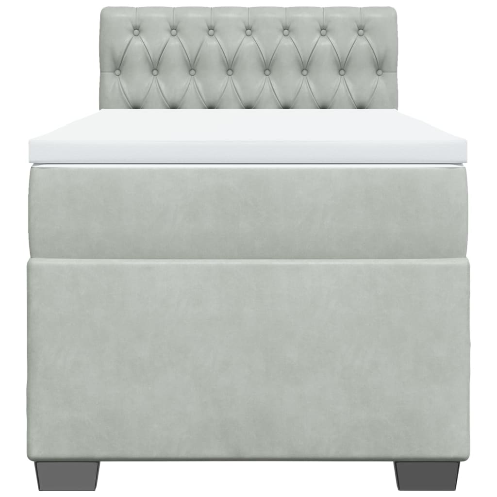 Sommier à lattes de lit et matelas Gris clair 90x190 cm Velours - XIOS