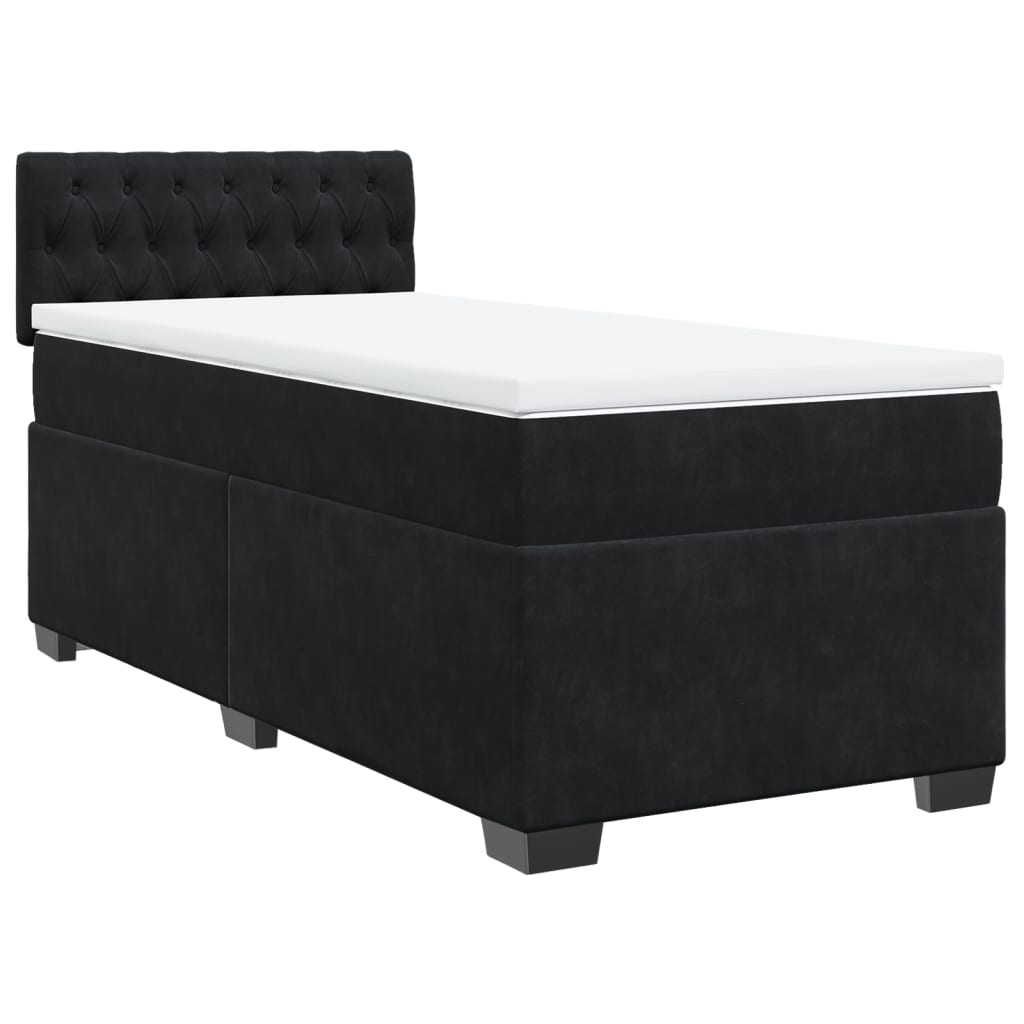 Sommier à lattes de lit avec matelas Noir 90x190 cm Velours - XIOS