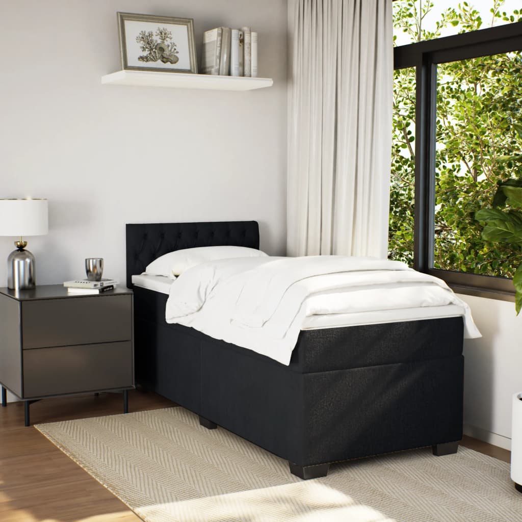 Sommier à lattes de lit avec matelas Noir 90x190 cm Velours - XIOS