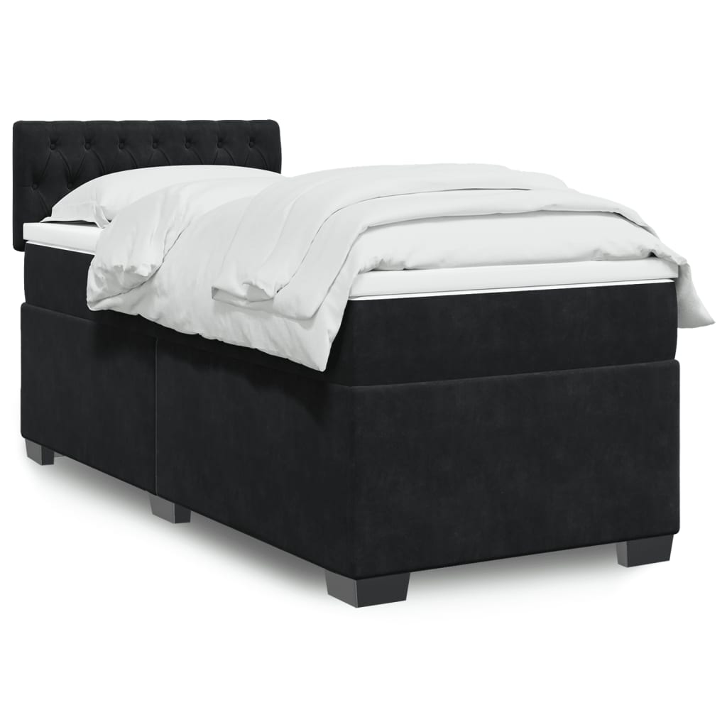 Sommier à lattes de lit avec matelas Noir 90x190 cm Velours - XIOS