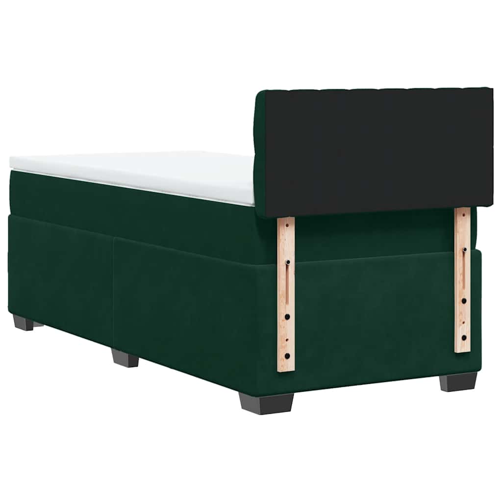 Sommier à lattes de lit avec matelas Vert foncé 90x190 cm
