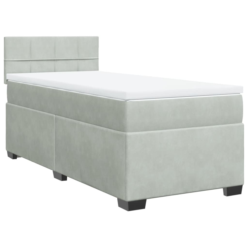 Sommier à lattes de lit et matelas Gris clair 90x190 cm Velours - XIOS
