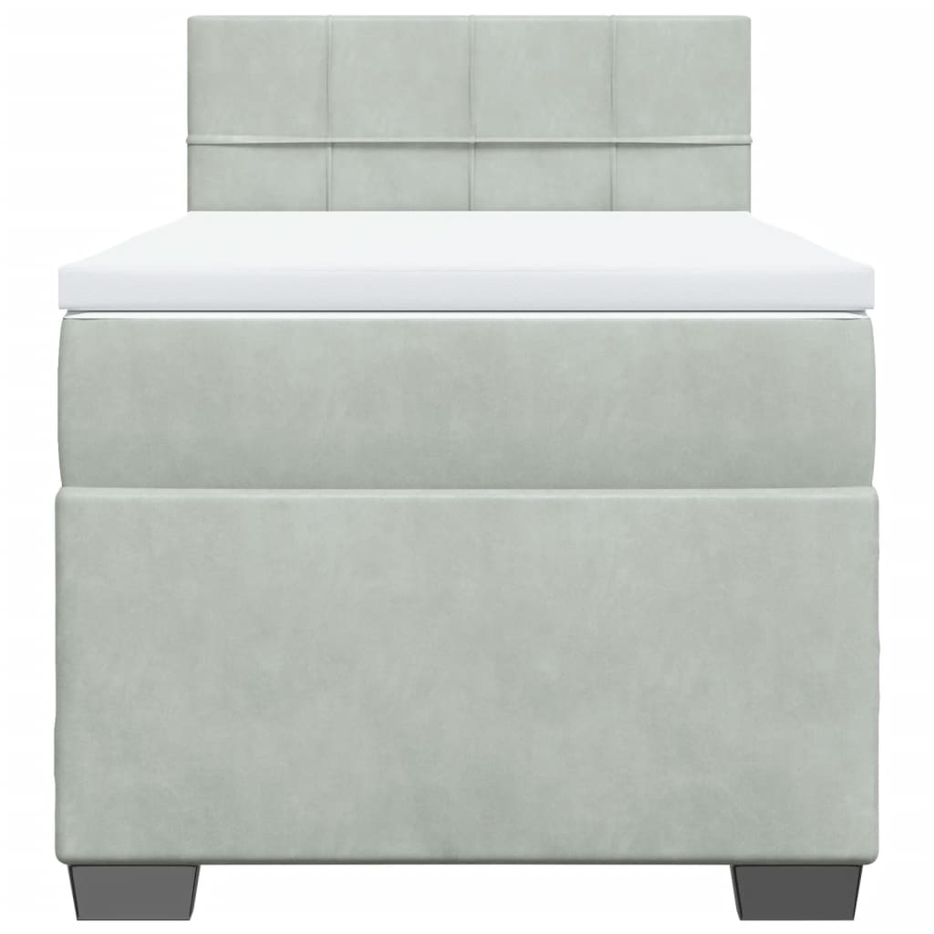 Sommier à lattes de lit et matelas Gris clair 90x190 cm Velours - XIOS