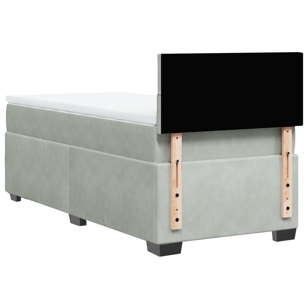 Sommier à lattes de lit et matelas Gris clair 90x190 cm Velours - XIOS
