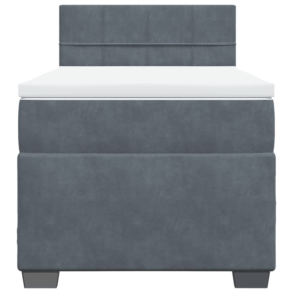 Sommier à lattes de lit et matelas Gris foncé 90x190 cm Velours - XIOS