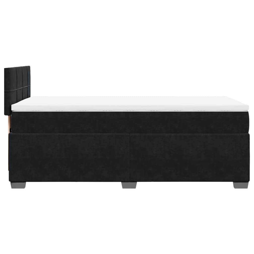 Sommier à lattes de lit avec matelas Noir 90x190 cm Velours - XIOS