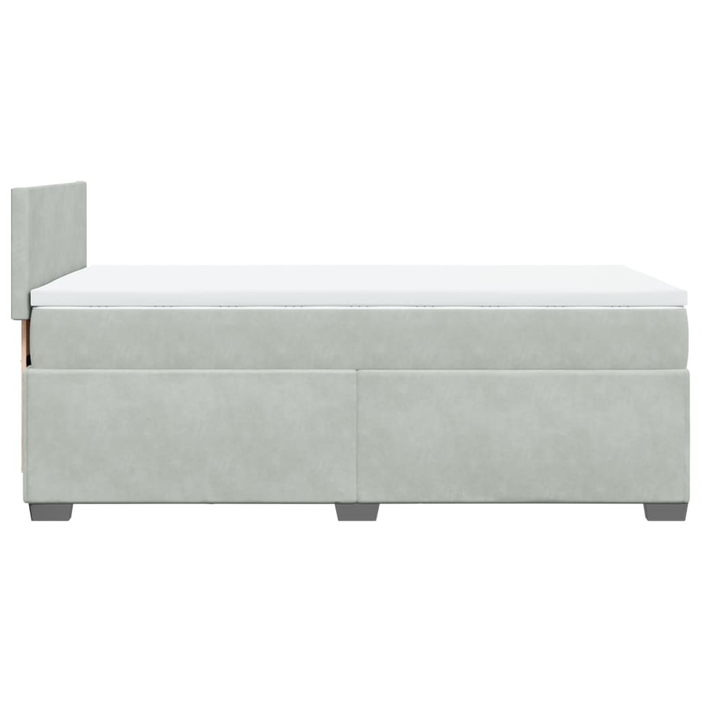 Sommier à lattes de lit et matelas Gris clair 90x200 cm Velours - XIOS