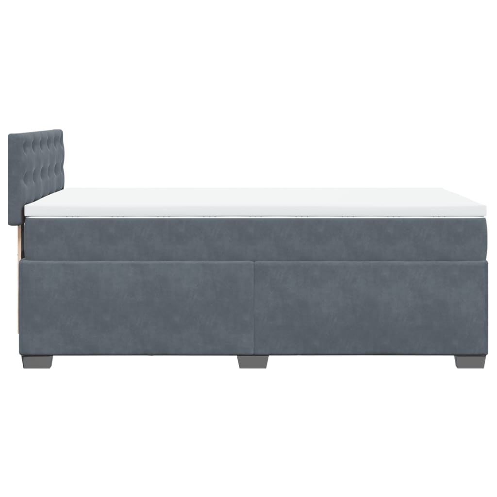 Sommier à lattes de lit et matelas Gris foncé 90x200 cm Velours - XIOS