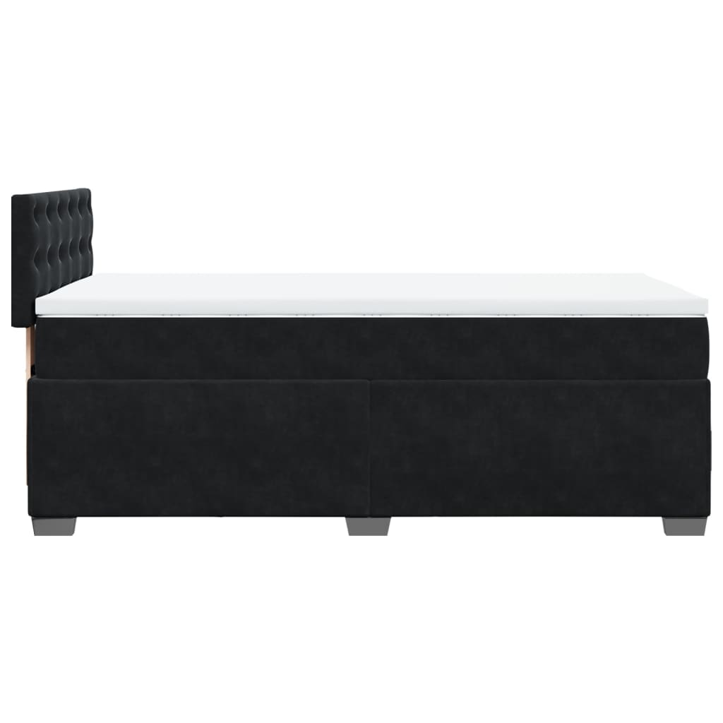 Sommier à lattes de lit avec matelas Noir 90x200 cm Velours - XIOS