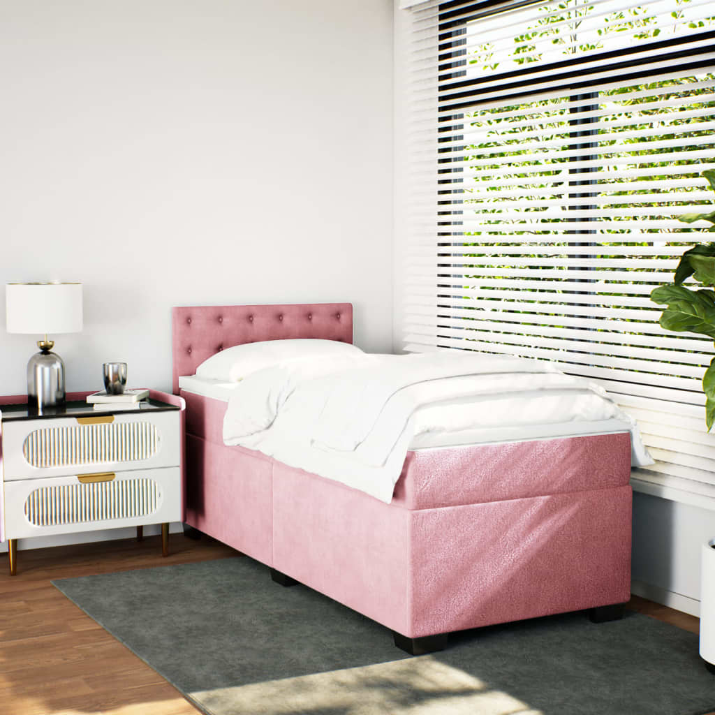 Sommier à lattes de lit avec matelas Rose 90x200 cm Velours - XIOS