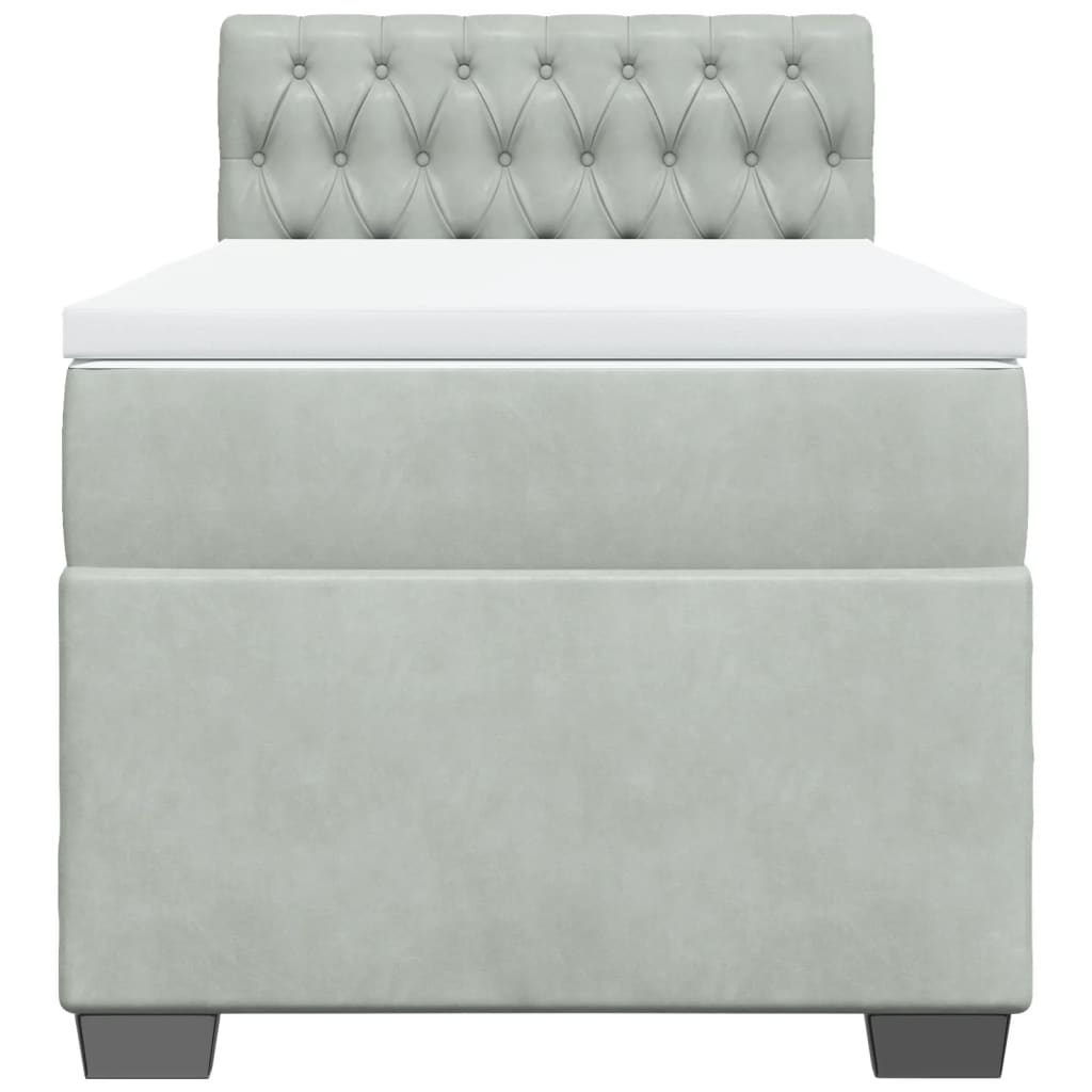 Sommier à lattes de lit et matelas Gris clair 90x200 cm Velours - XIOS