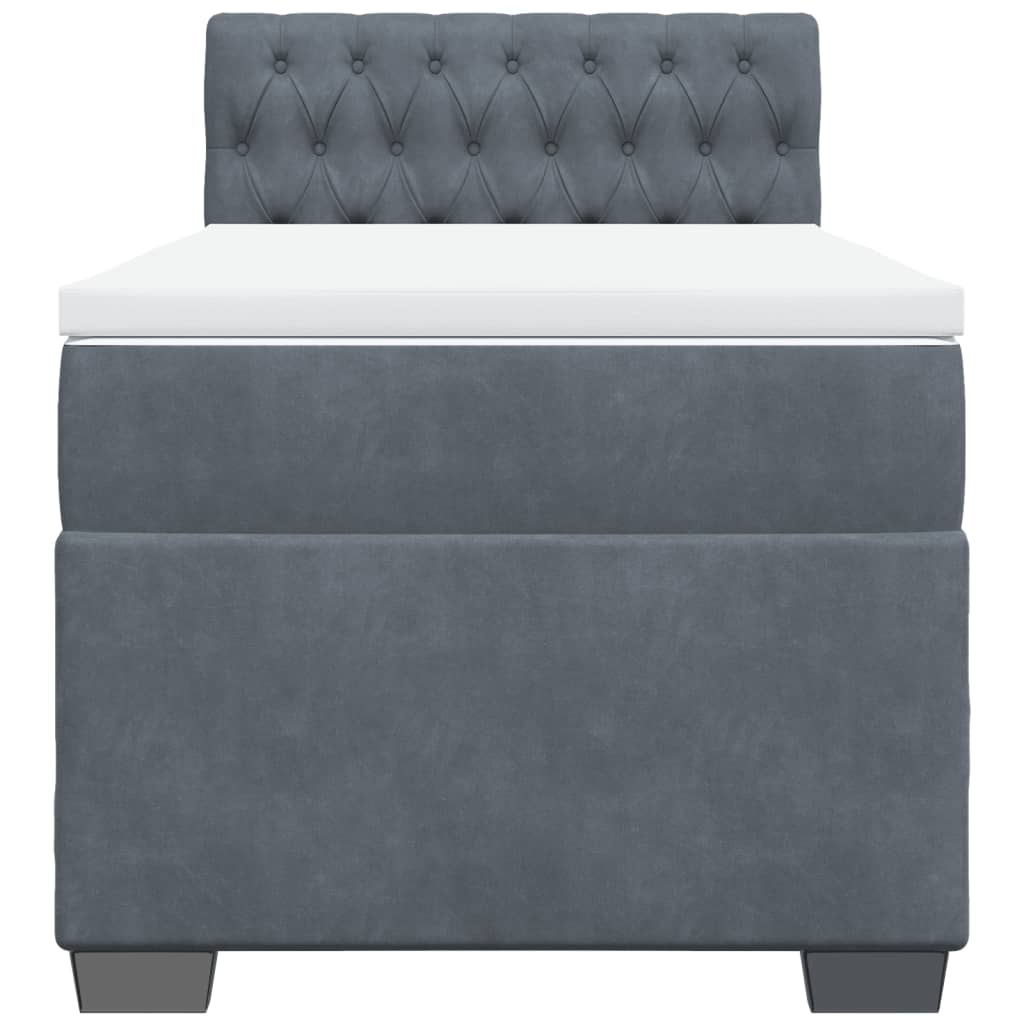 Sommier à lattes de lit et matelas Gris foncé 90x200 cm Velours - XIOS