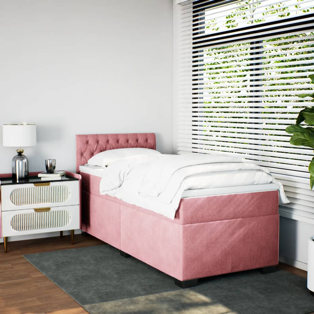 Sommier à lattes de lit avec matelas Rose 90x200 cm Velours - XIOS