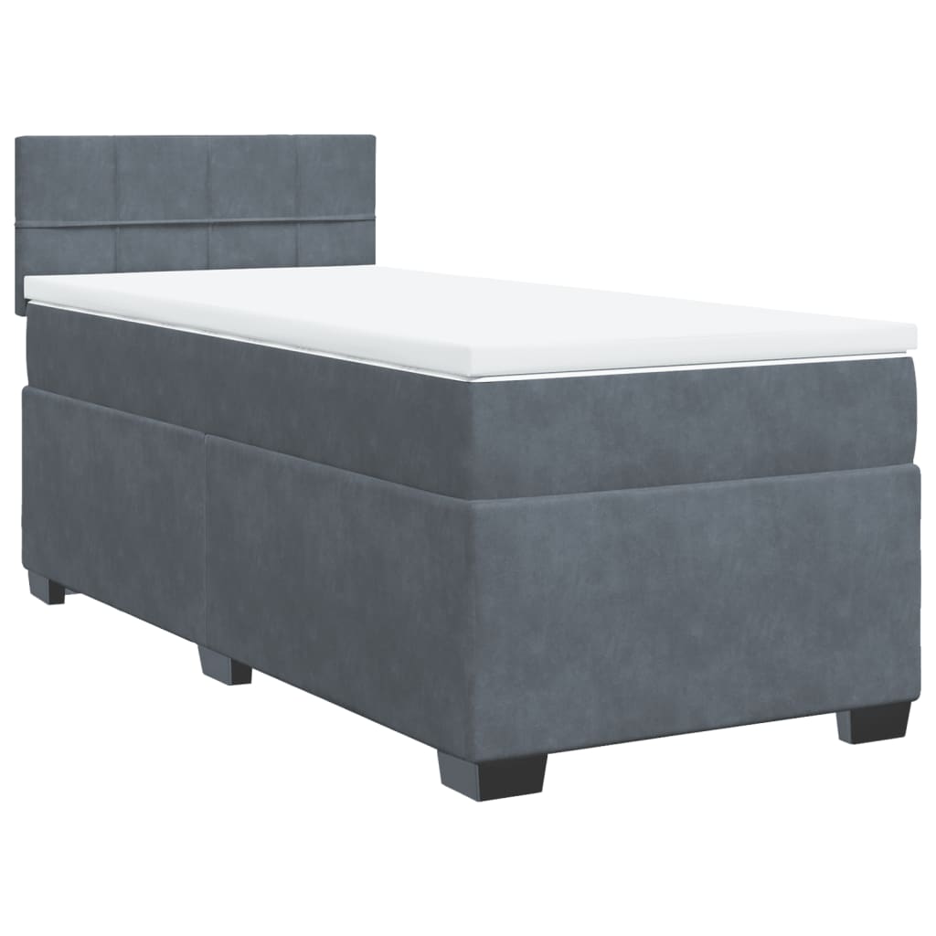 Sommier à lattes de lit et matelas Gris foncé 90x200 cm Velours - XIOS
