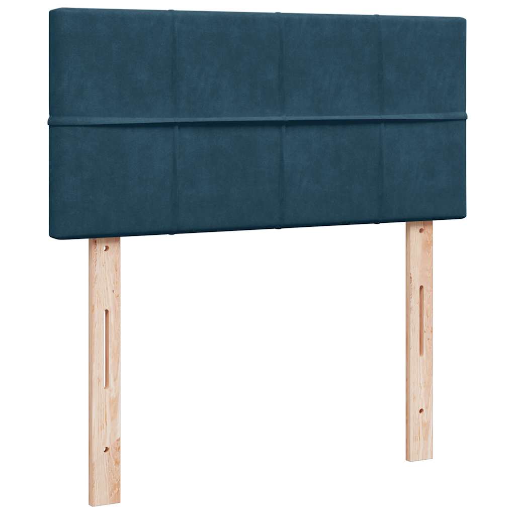 Sommier à lattes de lit avec matelas bleu 90x200 cm velours - XIOS