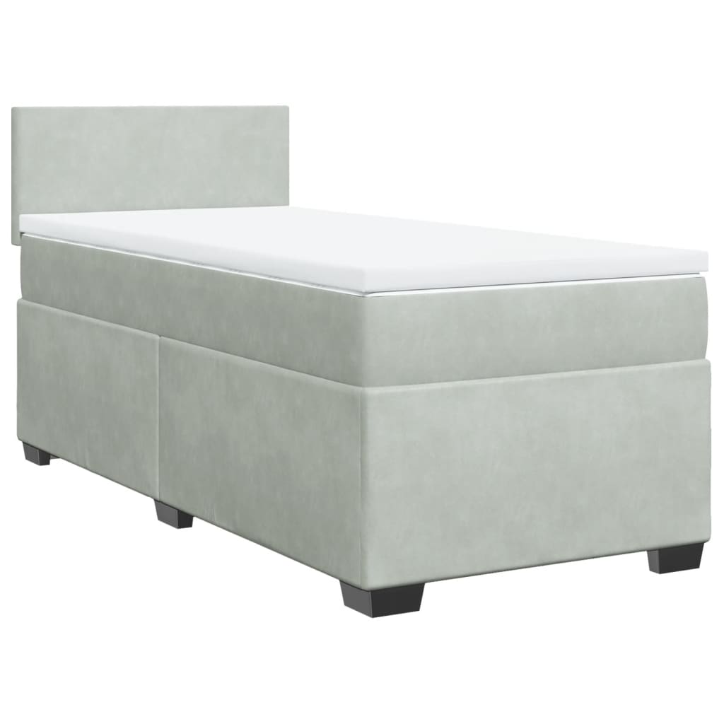 Sommier à lattes de lit et matelas Gris clair 100x200cm Velours - XIOS