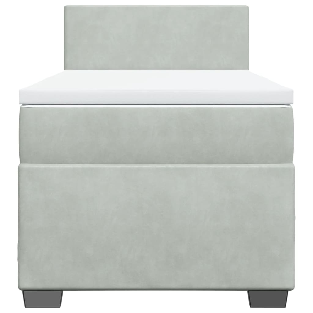 Sommier à lattes de lit et matelas Gris clair 100x200cm Velours - XIOS