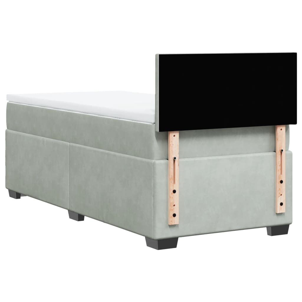 Sommier à lattes de lit et matelas Gris clair 100x200cm Velours - XIOS