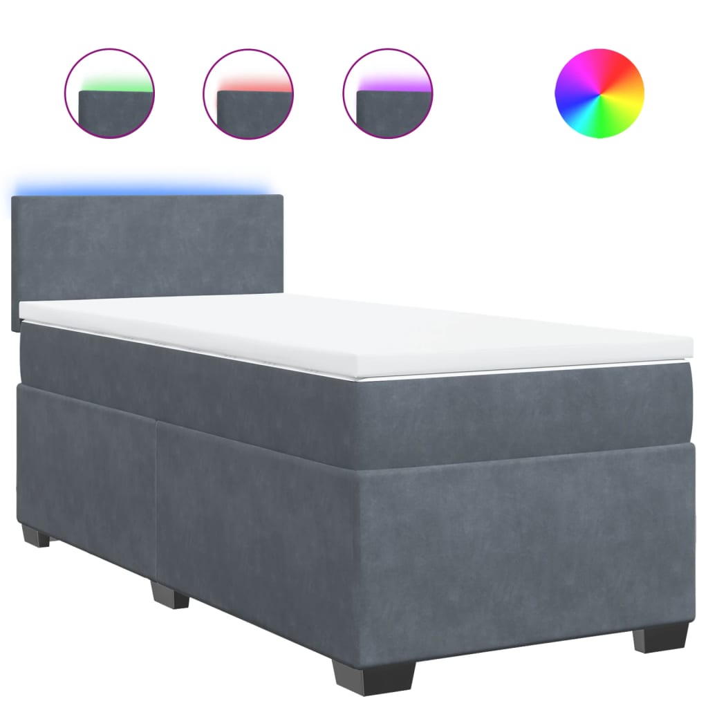 Sommier à lattes de lit avec matelas Gris foncé 100x200 cm - XIOS