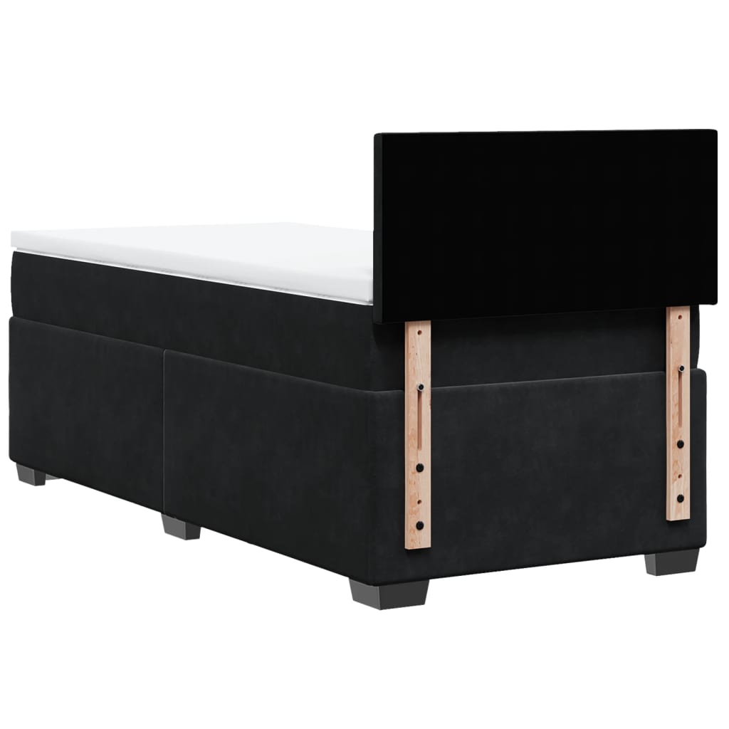 Sommier à lattes de lit avec matelas Noir 100x200 cm Velours - XIOS