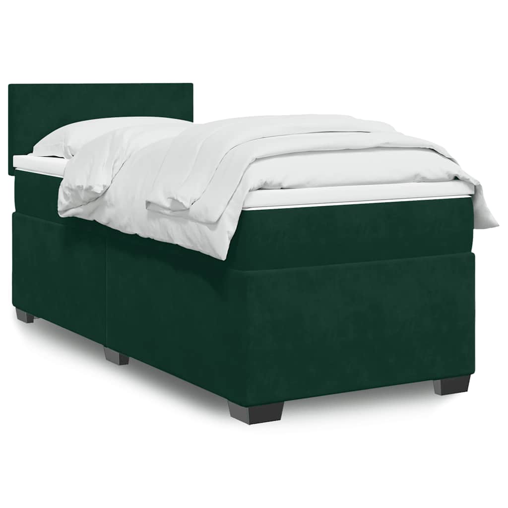 Sommier à lattes de lit avec matelas Vert foncé 100x200 cm - XIOS