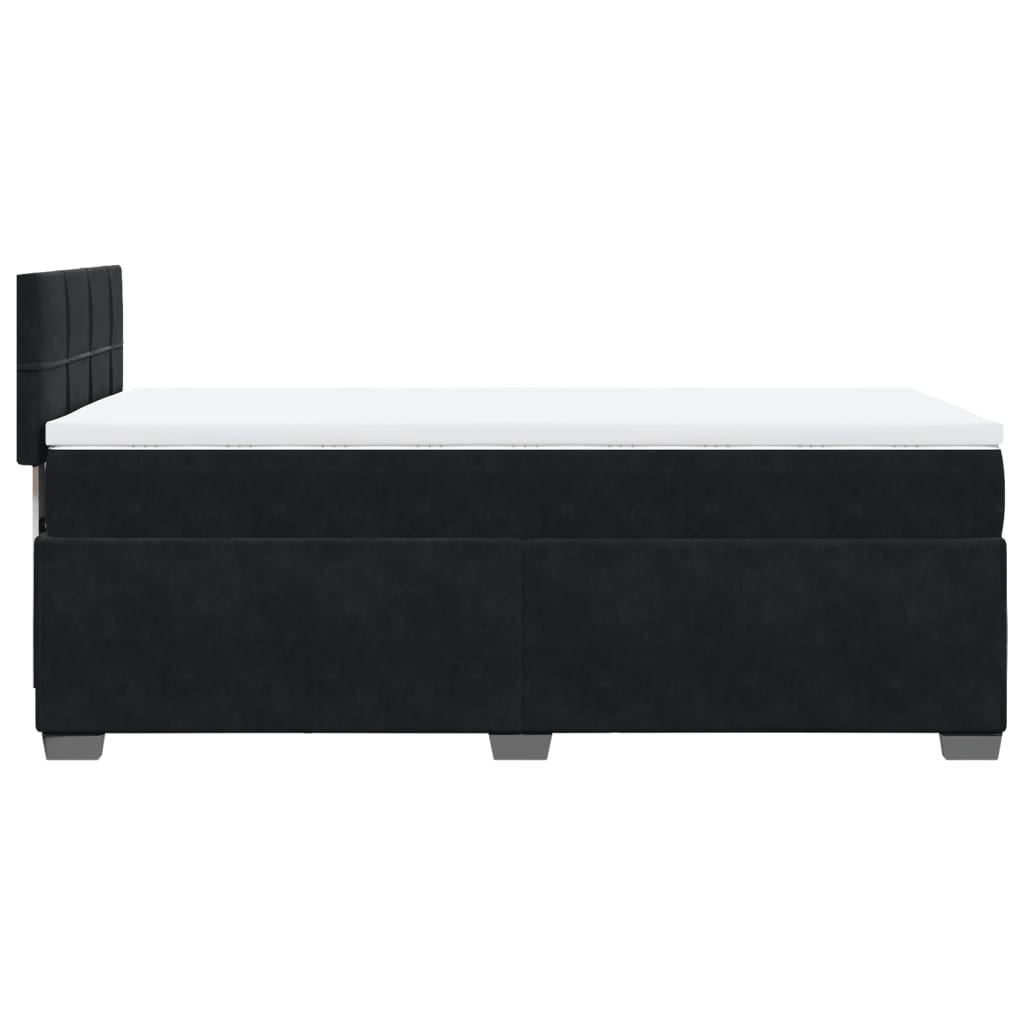 Sommier à lattes de lit avec matelas Noir 100x200 cm Velours - XIOS
