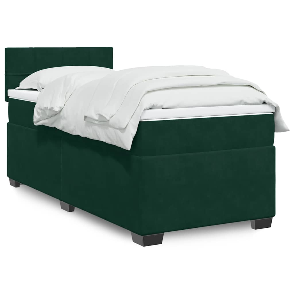 Sommier à lattes de lit avec matelas Vert foncé 100x200 cm - XIOS