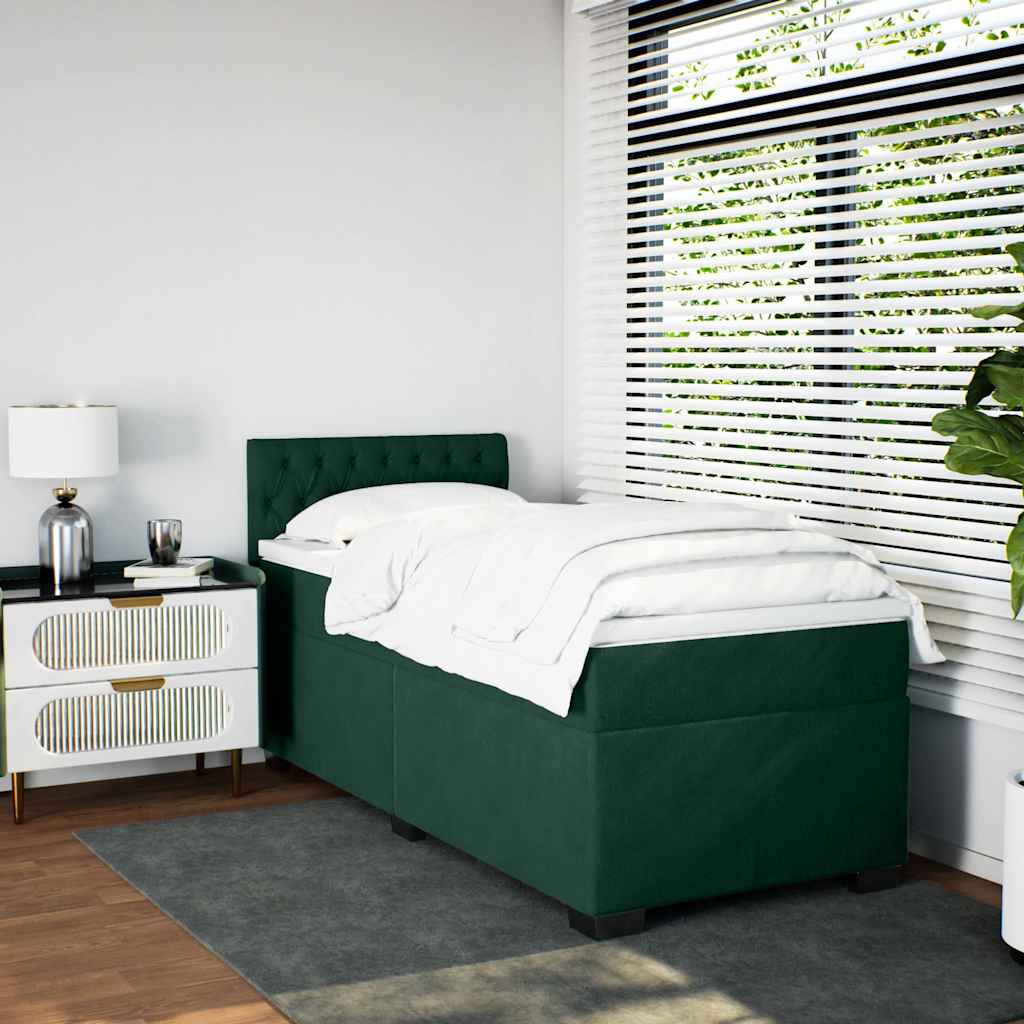 Sommier à lattes de lit avec matelas Vert foncé 100x200 cm - XIOS