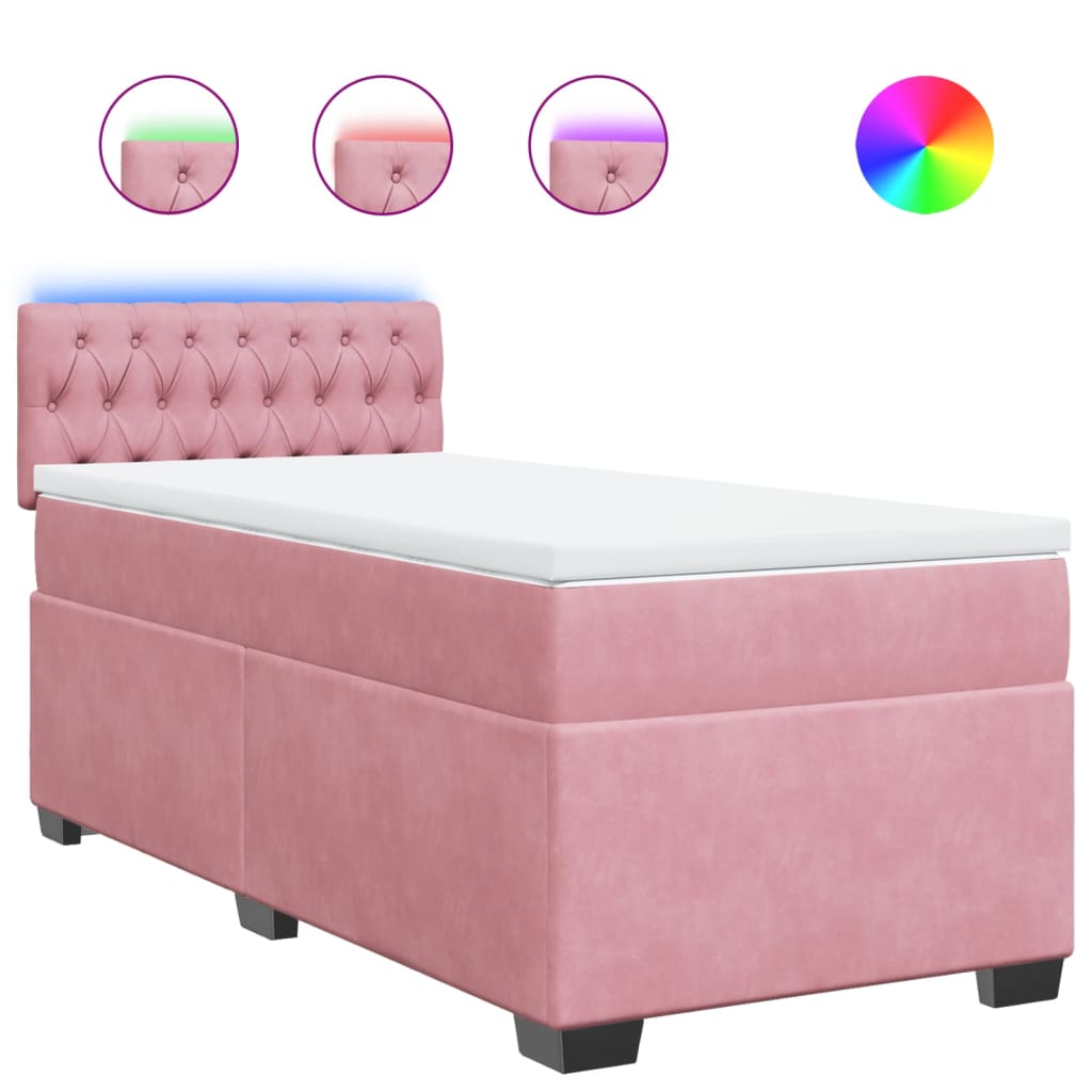 Sommier à lattes de lit avec matelas Rose 100x200 cm Velours - XIOS