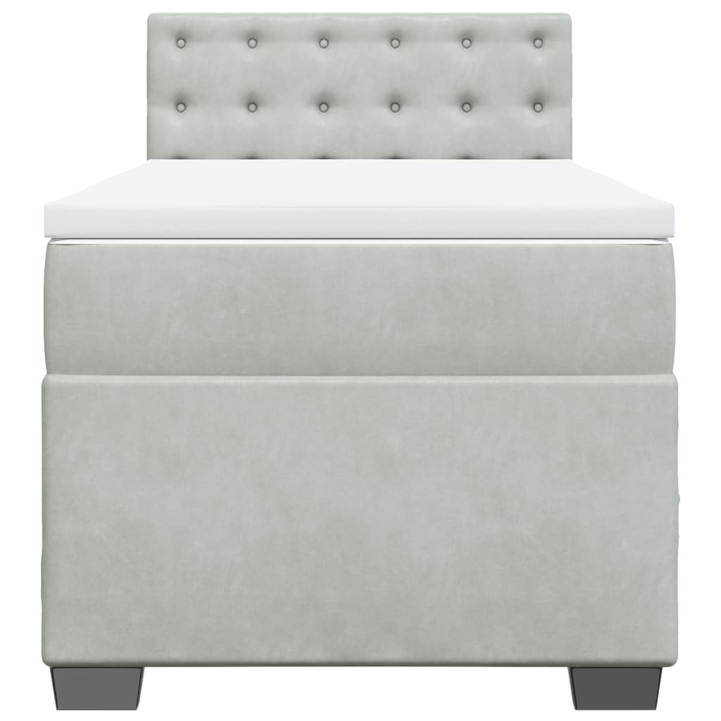 Sommier à lattes de lit et matelas Gris clair 100x200cm Velours - XIOS