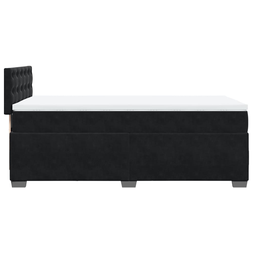 Sommier à lattes de lit avec matelas Noir 100x200 cm Velours - XIOS