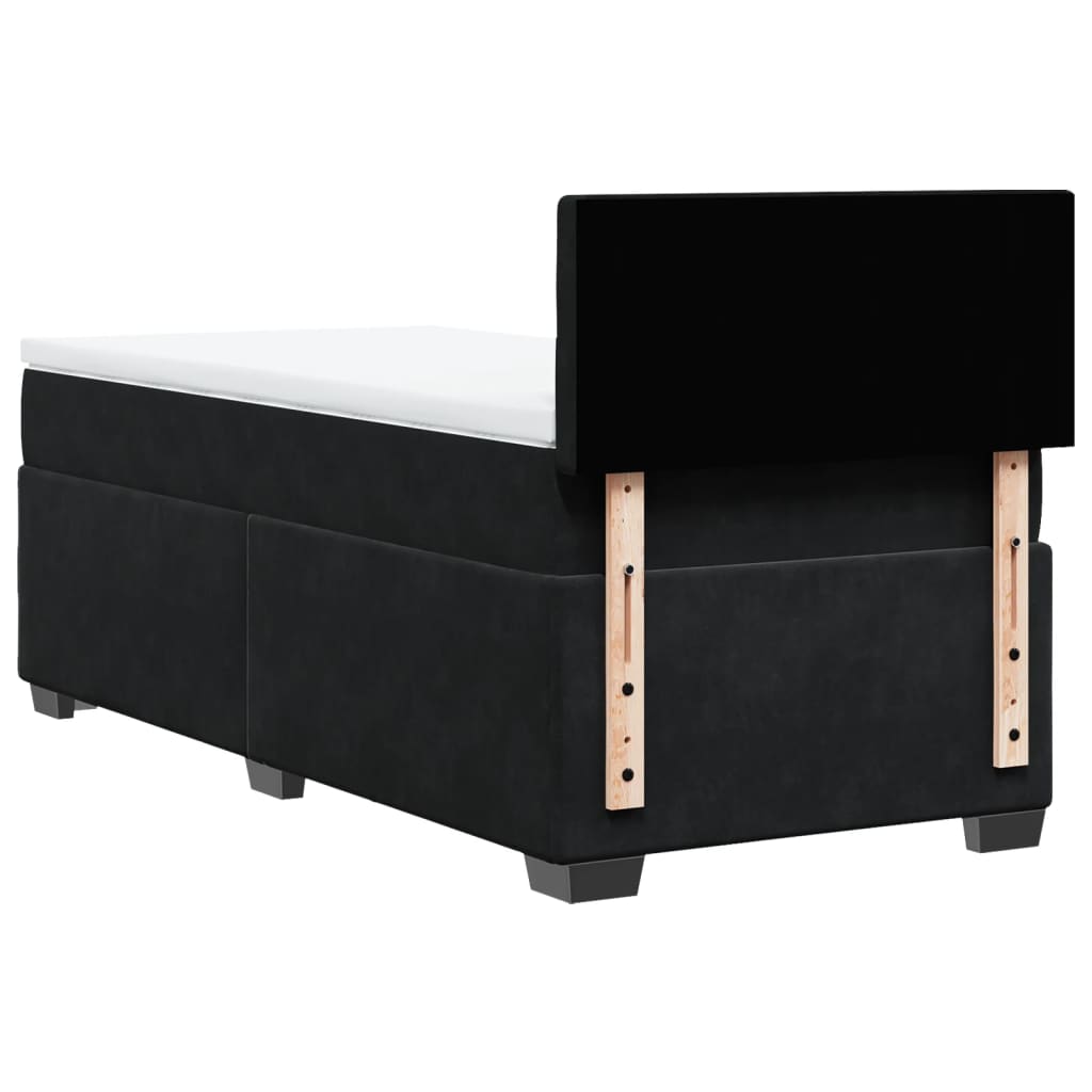 Sommier à lattes de lit avec matelas Noir 100x200 cm Velours - XIOS