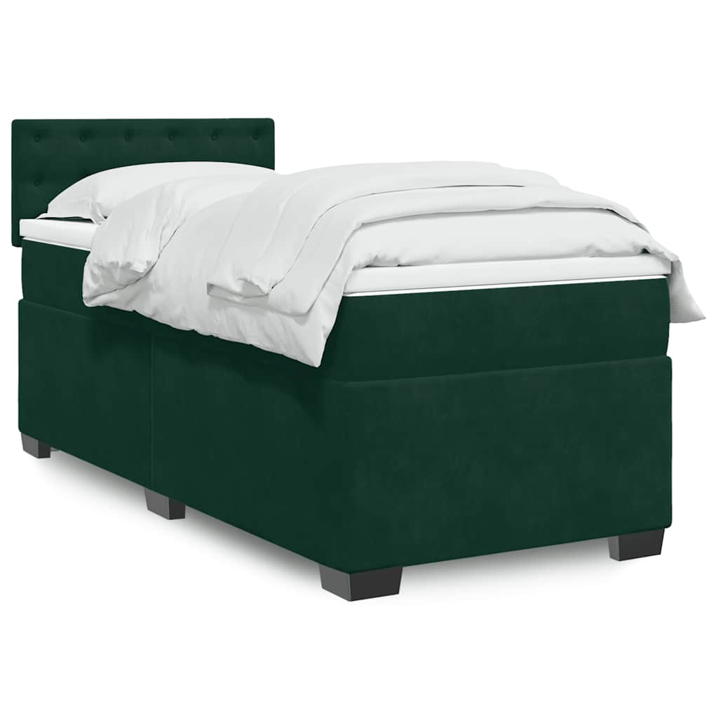 Sommier à lattes de lit avec matelas Vert foncé 100x200 cm - XIOS