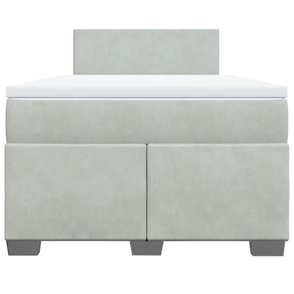 Sommier à lattes de lit et matelas gris clair 120x190cm velours - XIOS