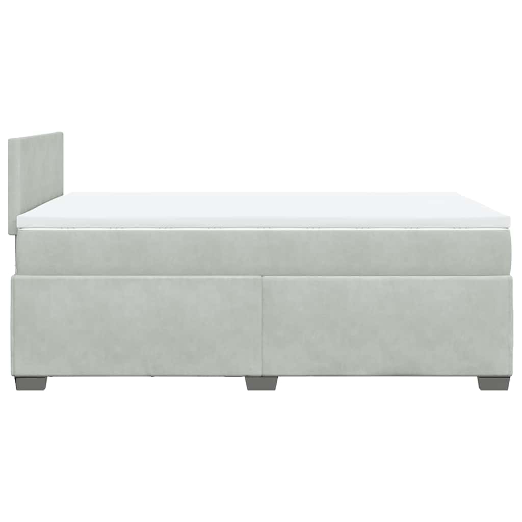 Sommier à lattes de lit et matelas gris clair 120x190cm velours - XIOS