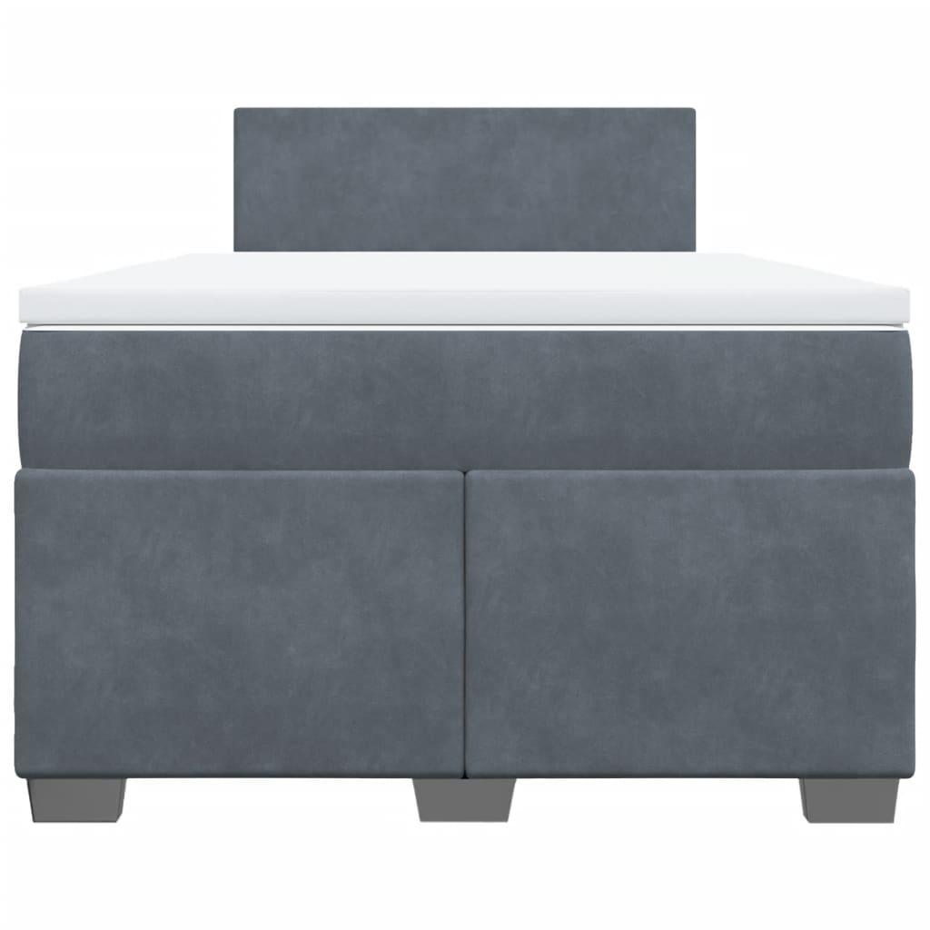 Sommier à lattes de lit et matelas gris foncé 120x190cm velours - XIOS