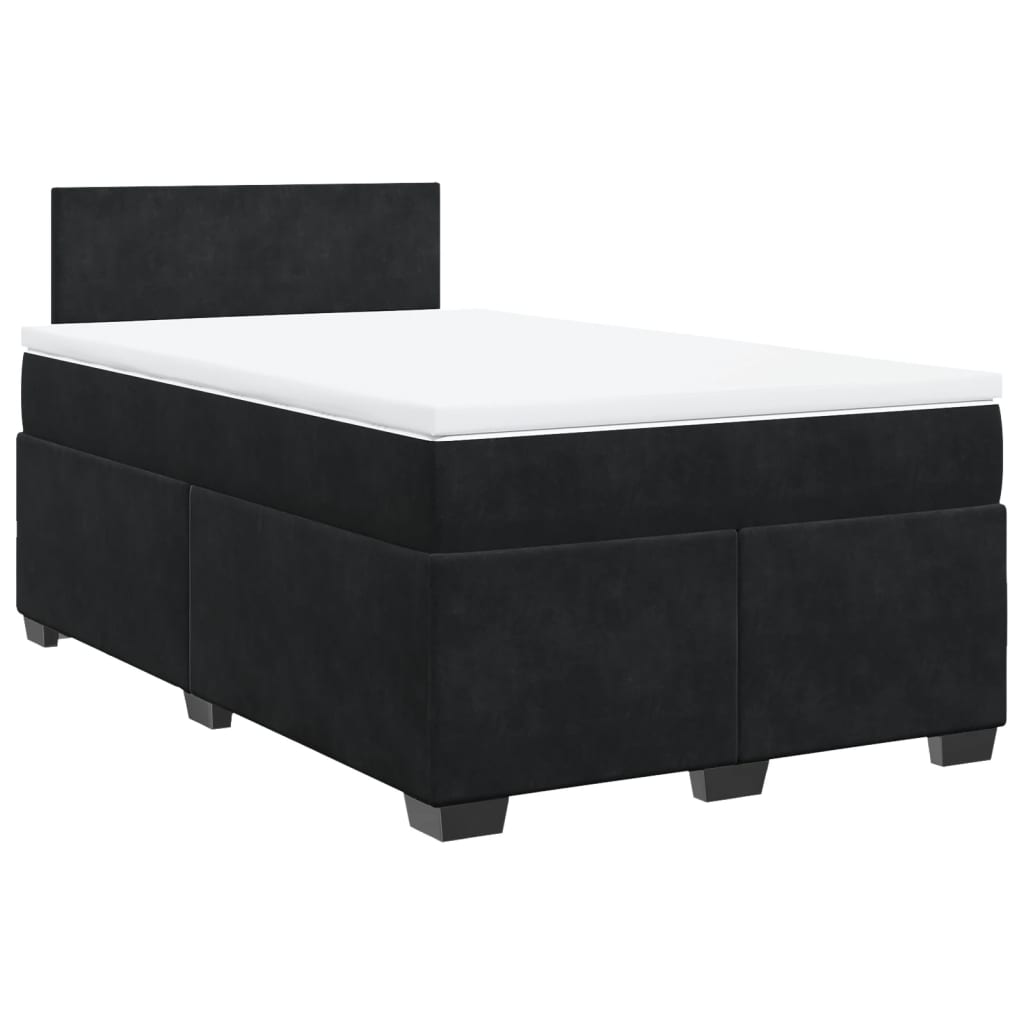 Sommier à lattes de lit avec matelas noir 120x190 cm velours - XIOS
