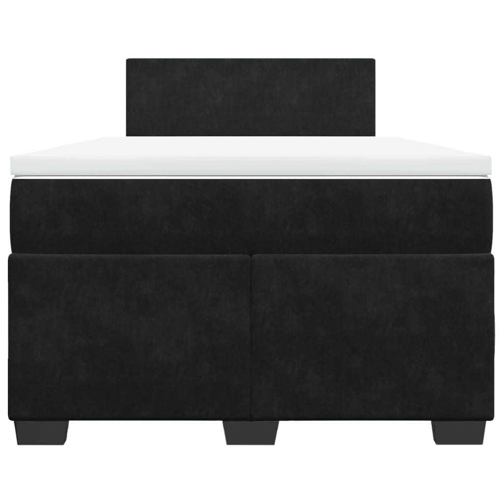 Sommier à lattes de lit avec matelas noir 120x190 cm velours - XIOS