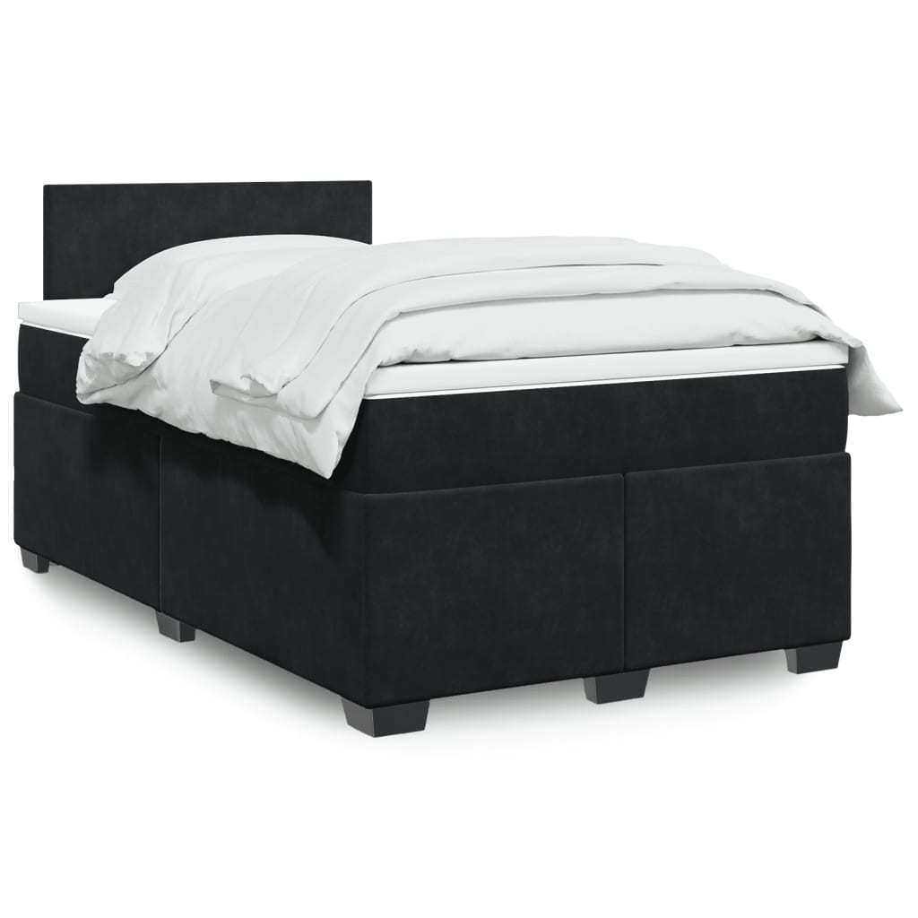 Sommier à lattes de lit avec matelas noir 120x190 cm velours - XIOS