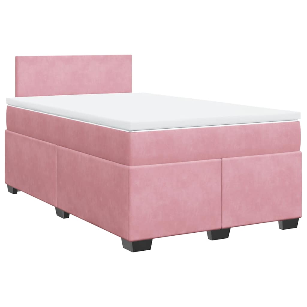 Sommier à lattes de lit avec matelas rose 120x190 cm velours - XIOS
