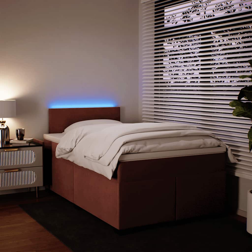 Sommier à lattes de lit avec matelas rose 120x190 cm velours - XIOS