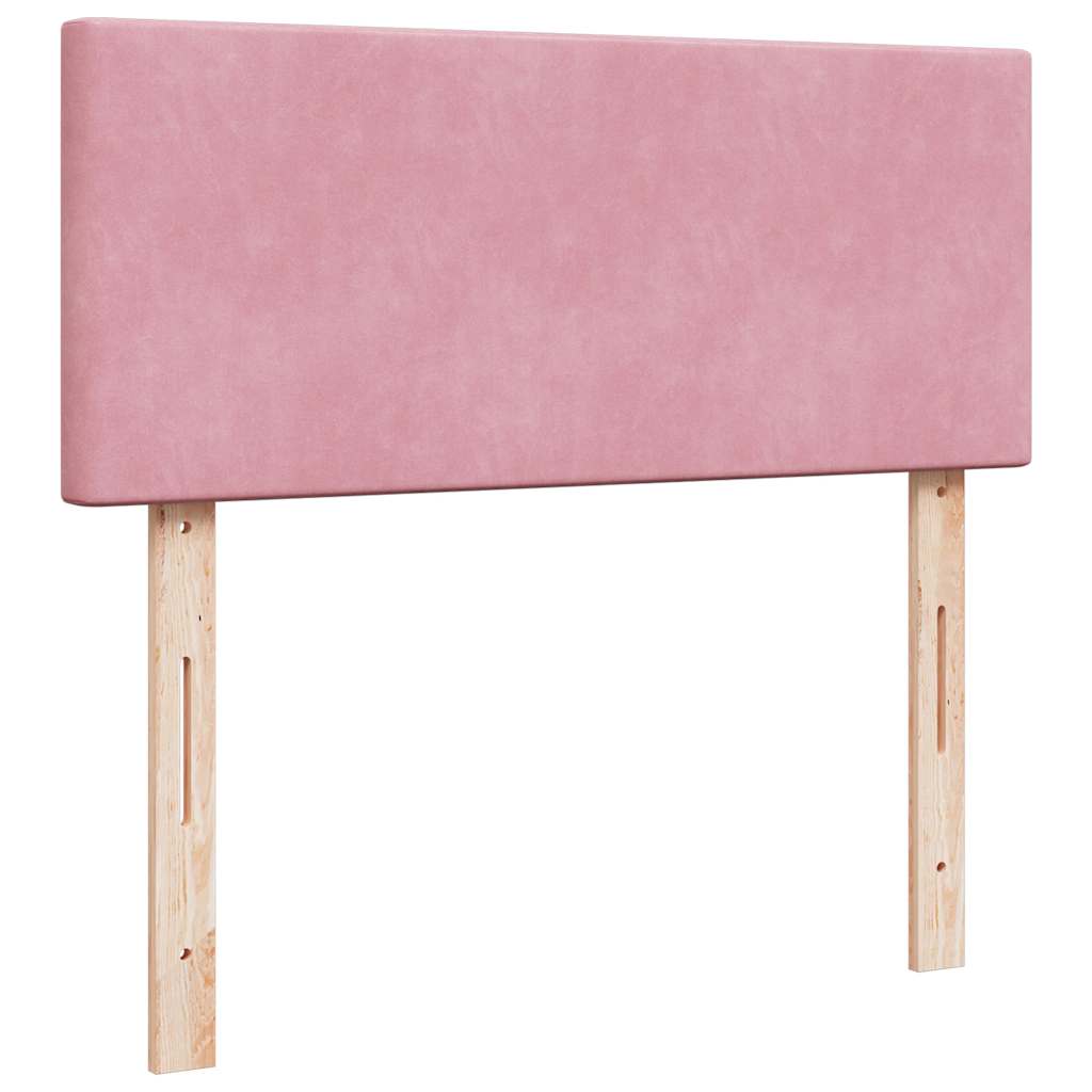 Sommier à lattes de lit avec matelas rose 120x190 cm velours - XIOS