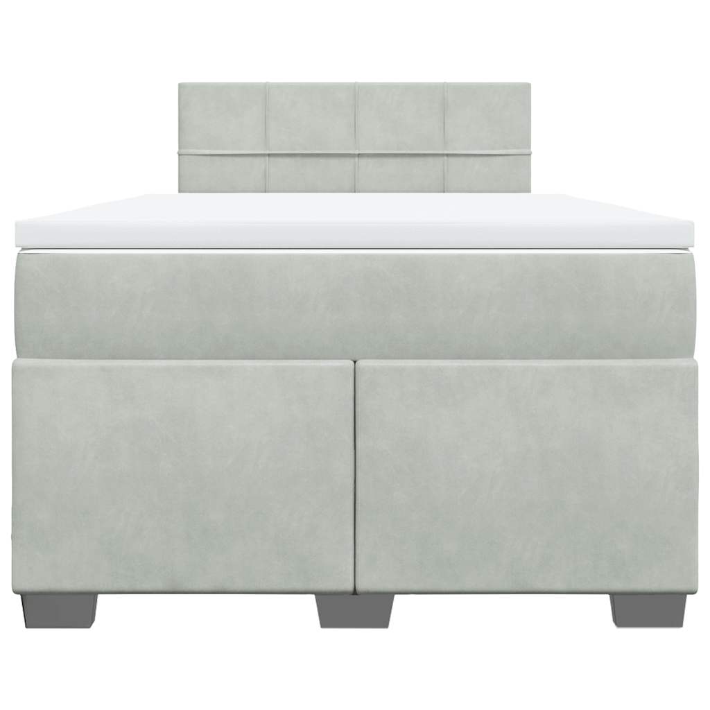 Sommier à lattes de lit et matelas gris clair 120x190cm velours - XIOS