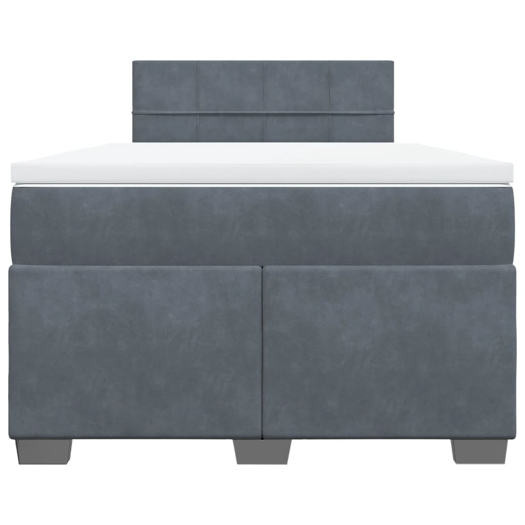Sommier à lattes de lit et matelas gris foncé 120x190cm velours - XIOS