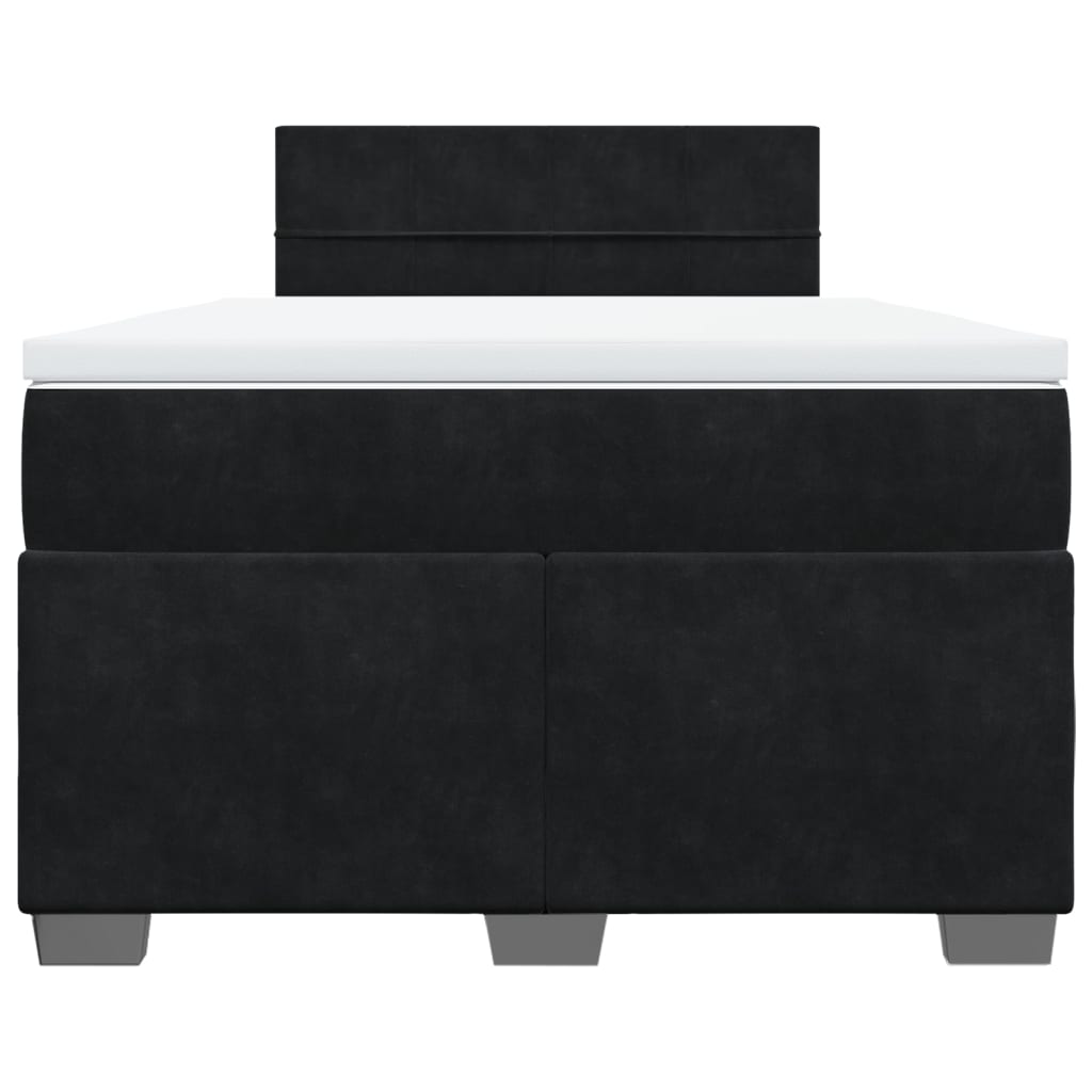 Sommier à lattes de lit avec matelas noir 120x190 cm velours - XIOS