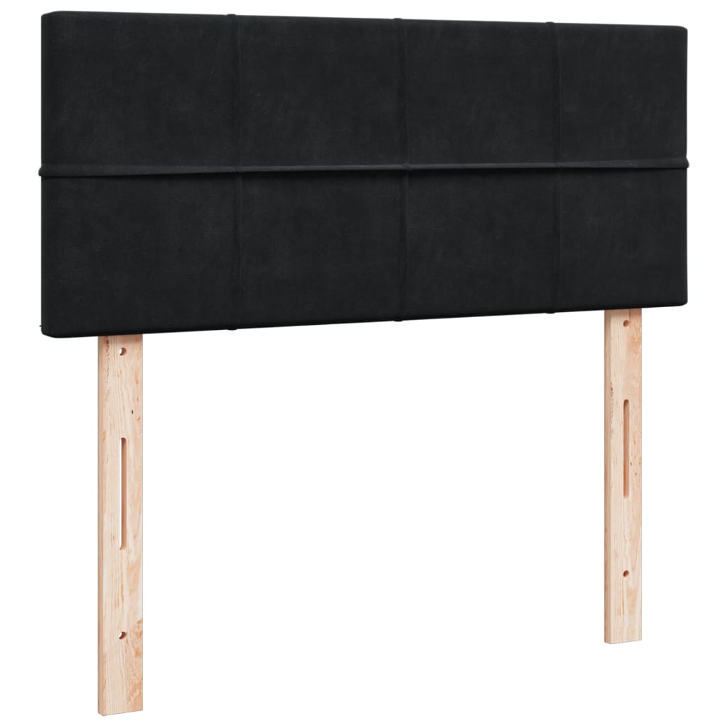 Sommier à lattes de lit avec matelas noir 120x190 cm velours - XIOS