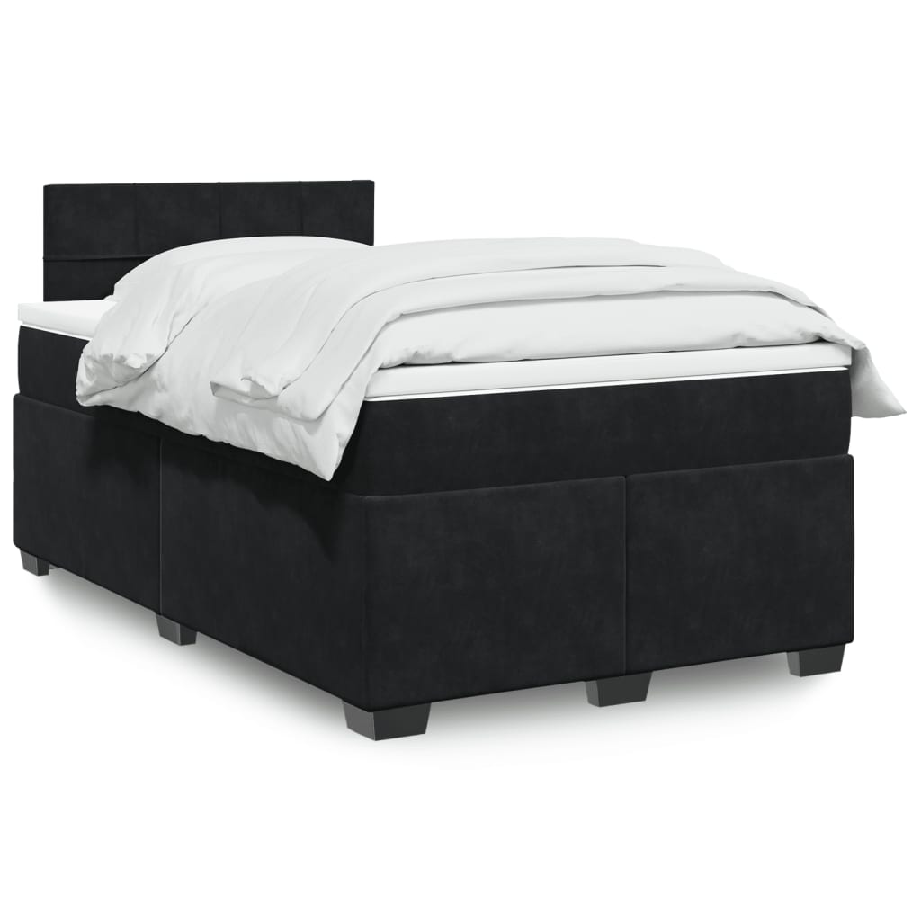 Sommier à lattes de lit avec matelas noir 120x190 cm velours - XIOS