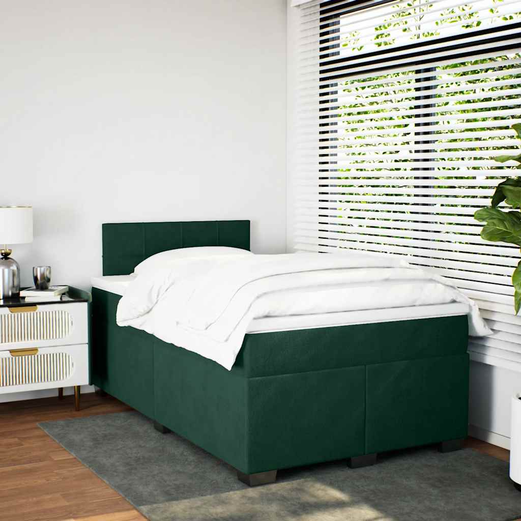 Sommier à lattes de lit avec matelas vert foncé 120x190 cm - XIOS