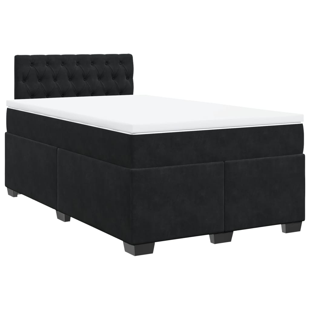 Sommier à lattes de lit avec matelas noir 120x190 cm velours - XIOS